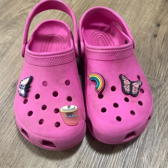 CROCS | Shoes | Kids Pink Clogs With Fun Charms Crocs Size 3  display picture 1